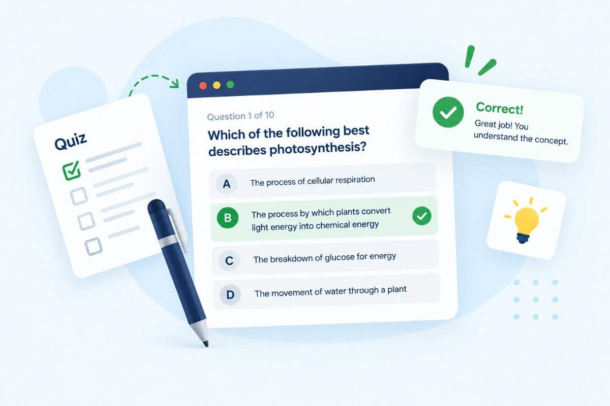 Multiple choice quiz questions