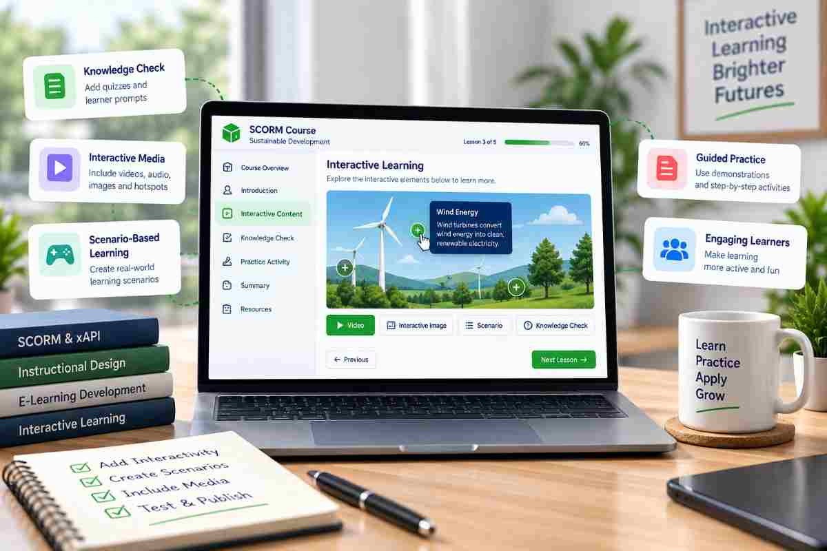 Interactive SCORM learning content with activities and media