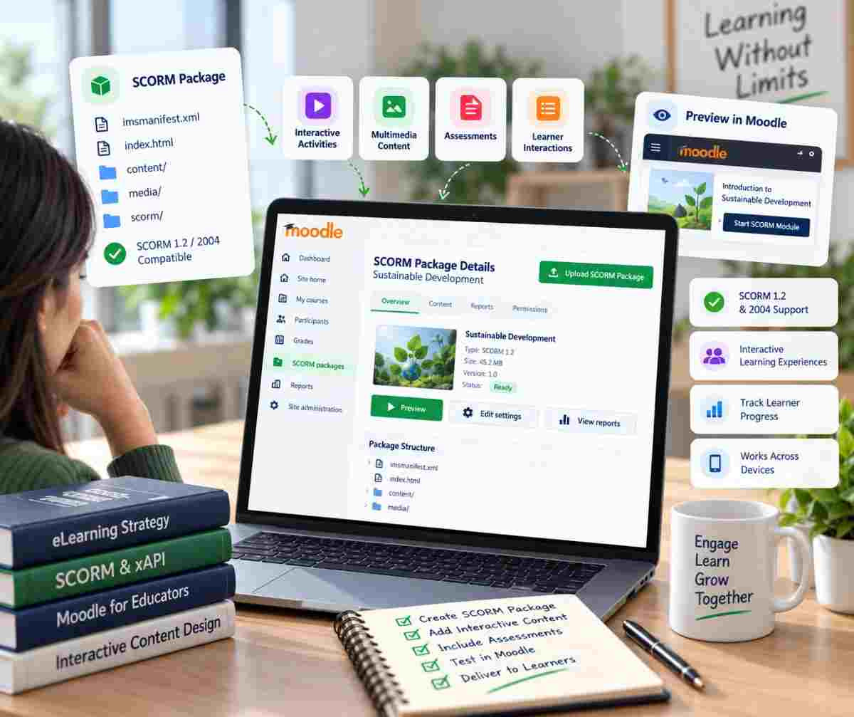 SCORM package prepared for delivery through Moodle